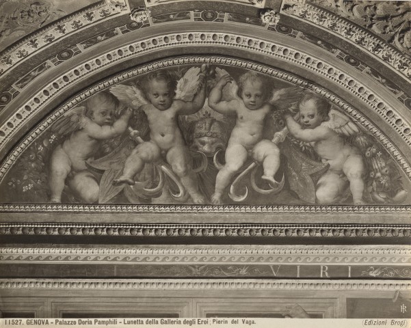 Brogi — Genova - Palazzo Doria Pamphili - Lunetta della Galleria degli Eroi; Pierin del Vaga — insieme